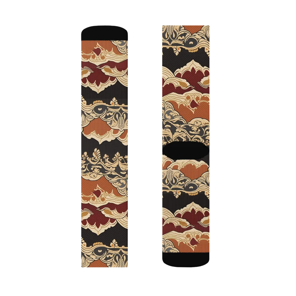 Baroque Tidal Lace on Socks — Left Sock