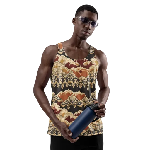 Baroque Tidal Lace on a Men's Tank Top
