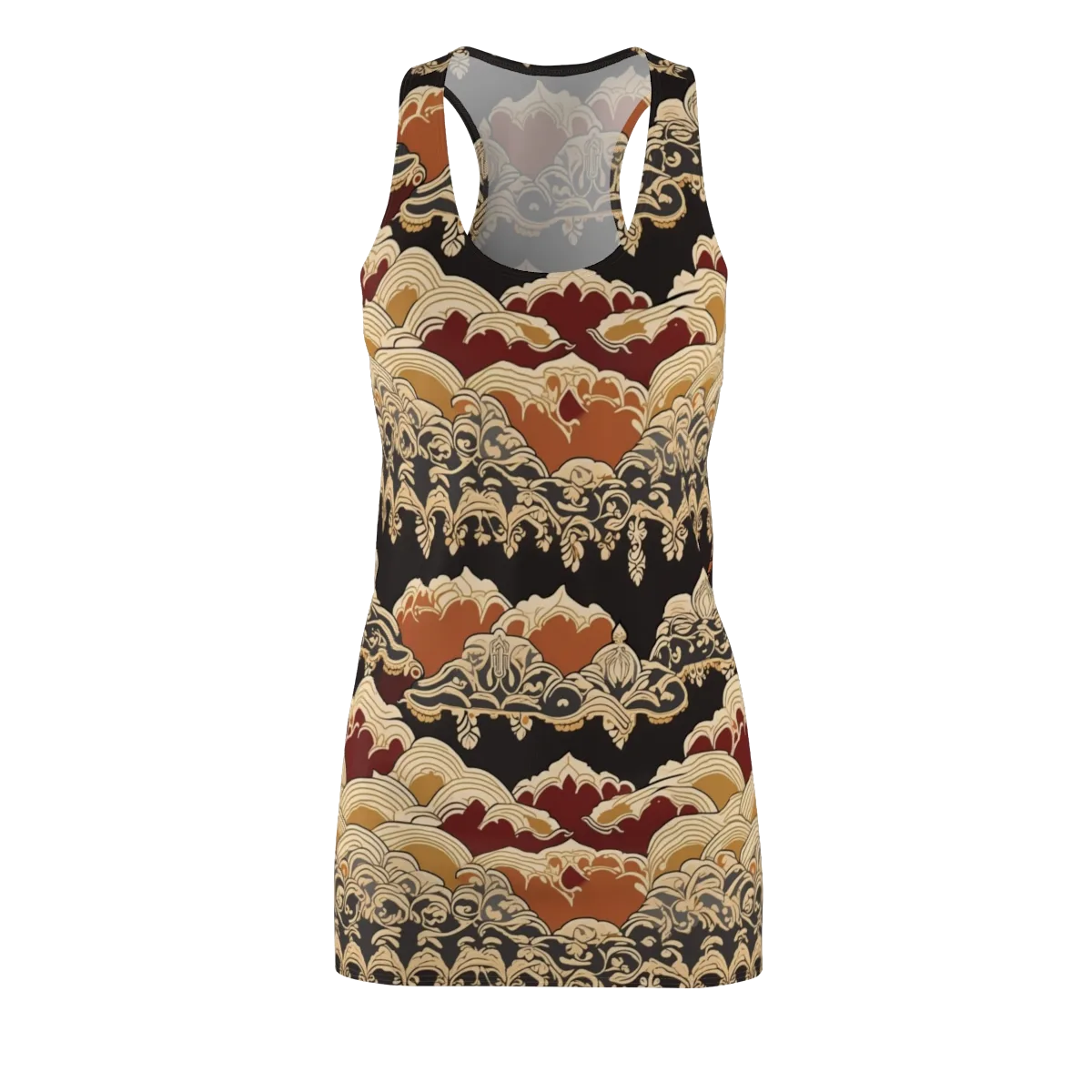 Baroque Tidal Lace on Racerback Dress — Front
