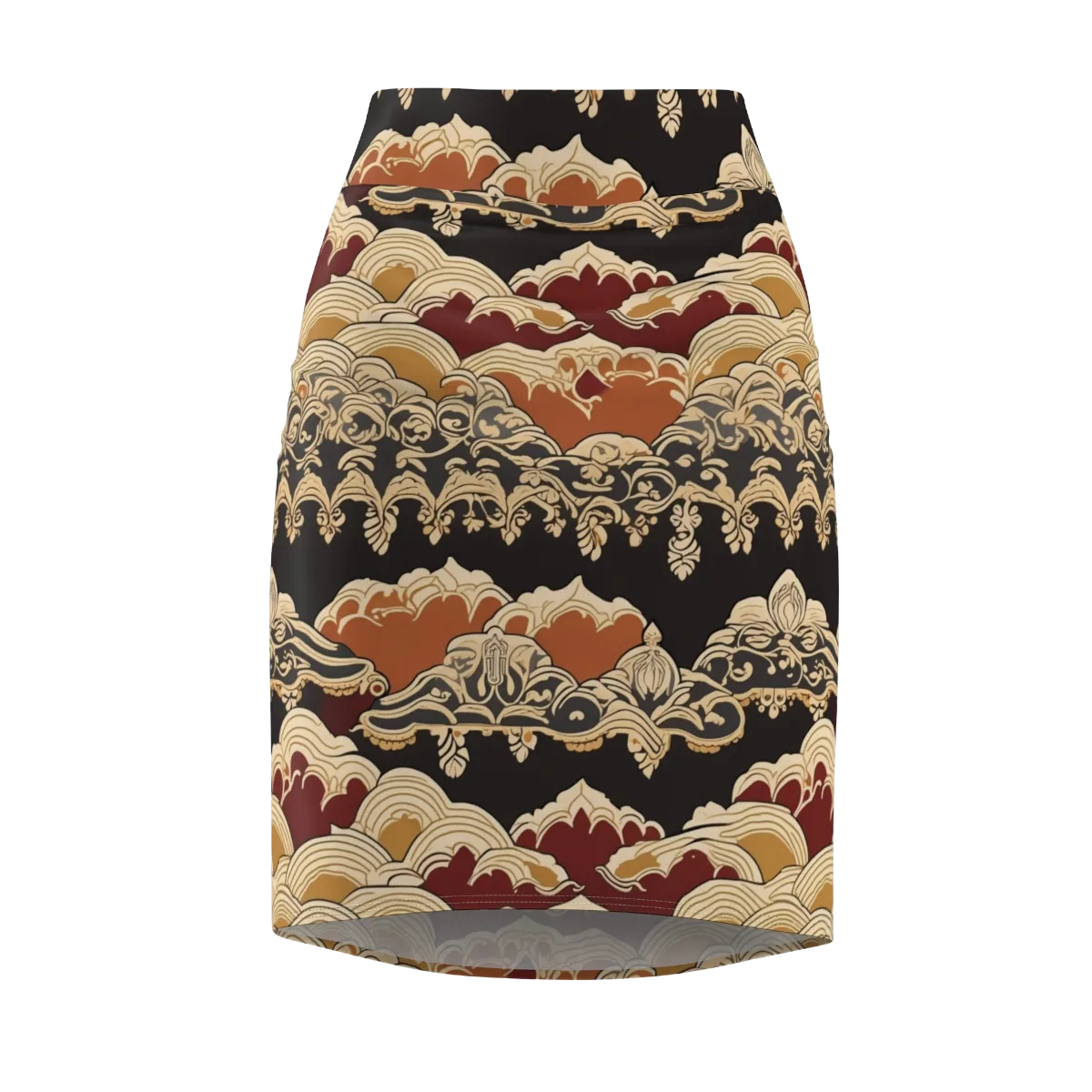 Baroque Tidal Lace on Pencil Skirt — Front