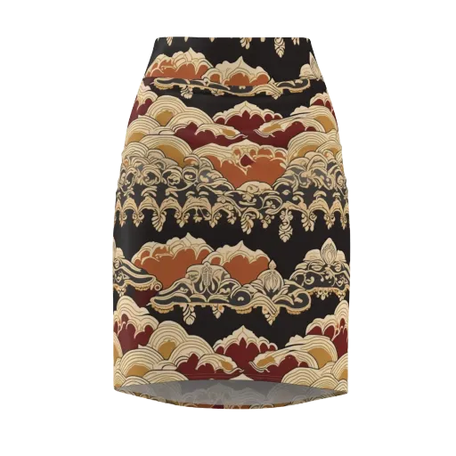 Baroque Tidal Lace on a Pencil Skirt