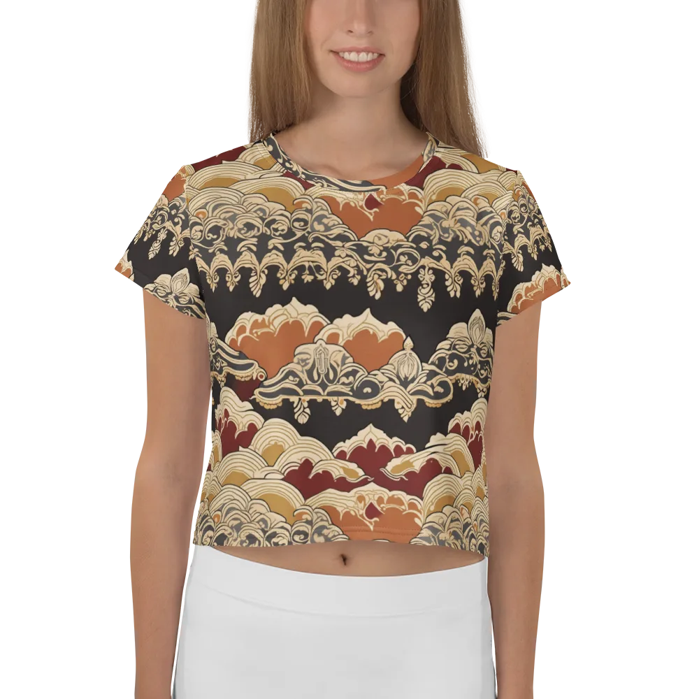 Baroque Tidal Lace on Crop Tee — Front