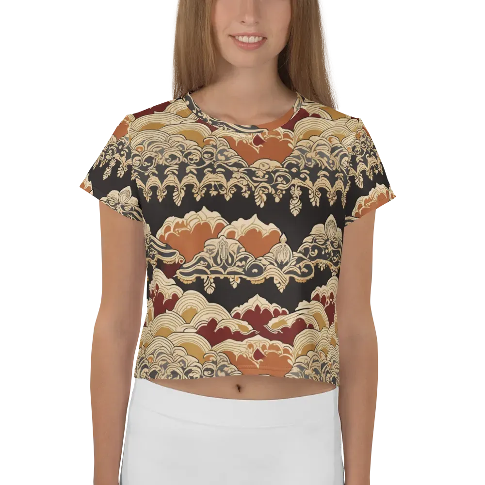 Baroque Tidal Lace on Crop Tee — Front