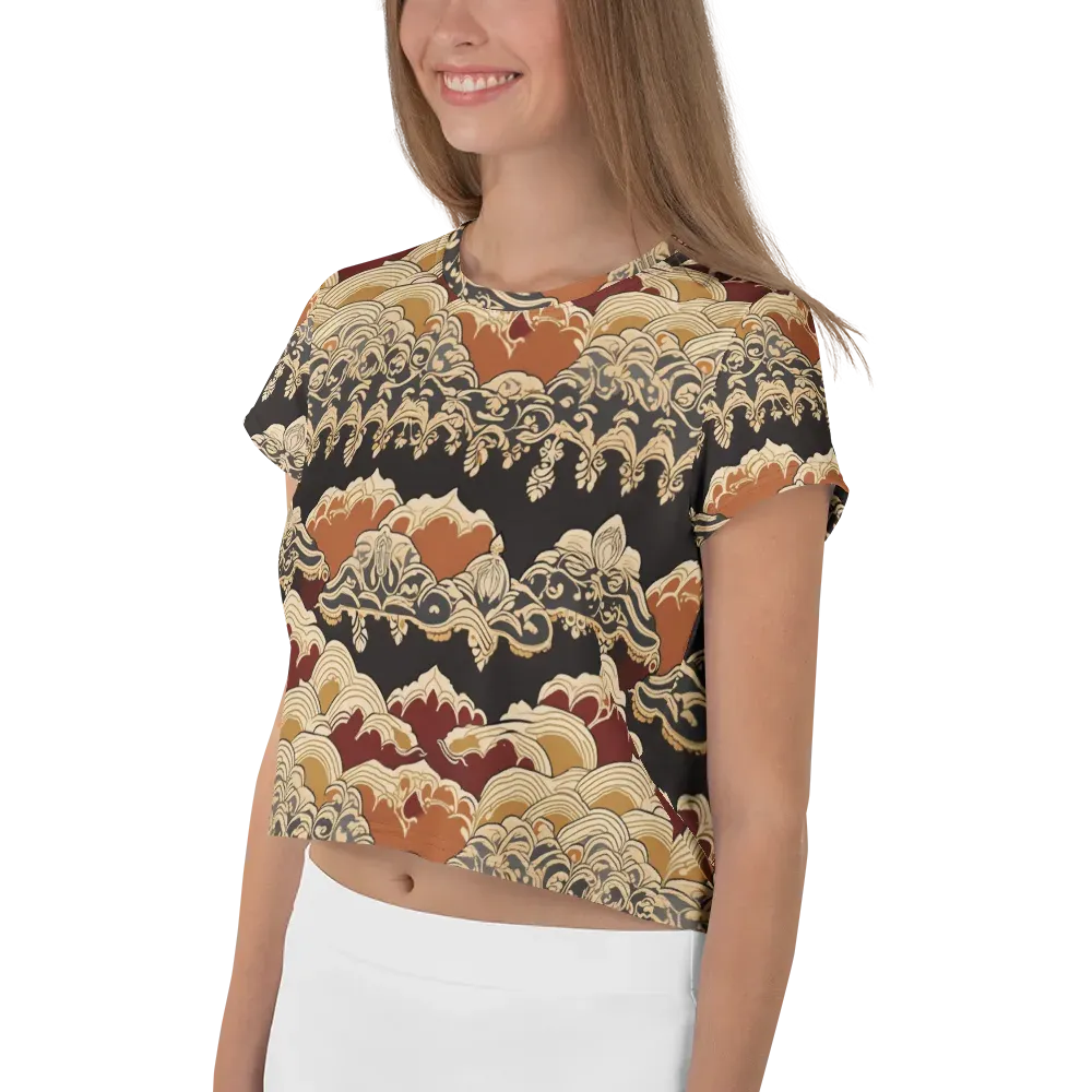 Baroque Tidal Lace on Crop Tee — Left