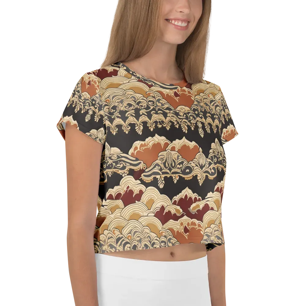 Baroque Tidal Lace on Crop Tee — Right