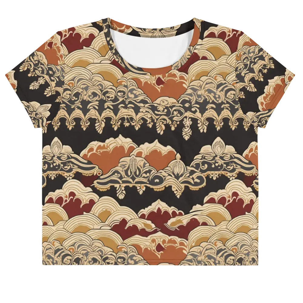 Baroque Tidal Lace on Crop Tee — Front