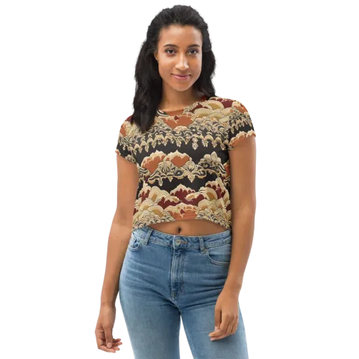 Baroque Tidal Lace on a Crop Tee