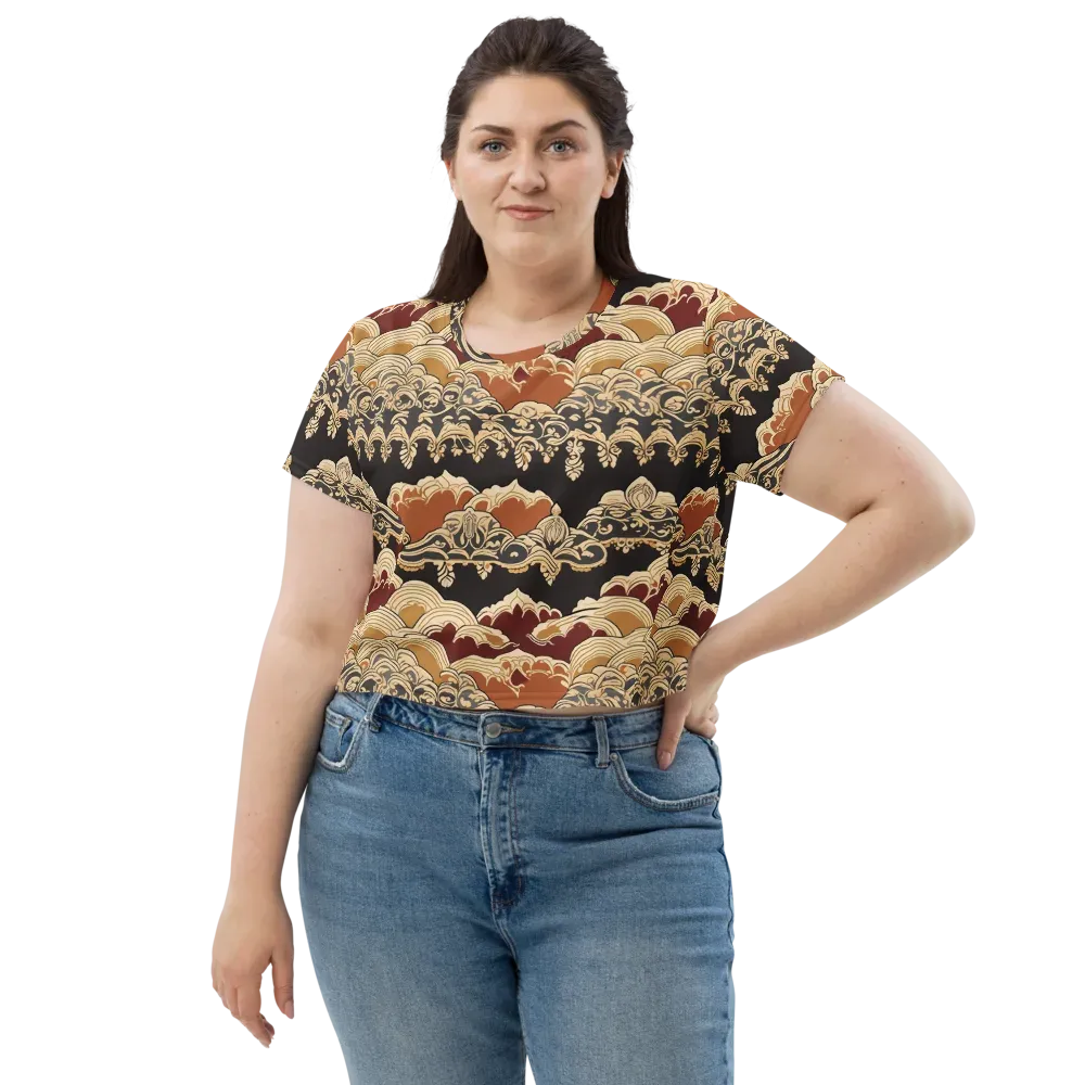 Baroque Tidal Lace on Crop Tee — Front