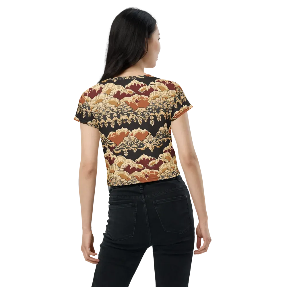 Baroque Tidal Lace on Crop Tee — Back