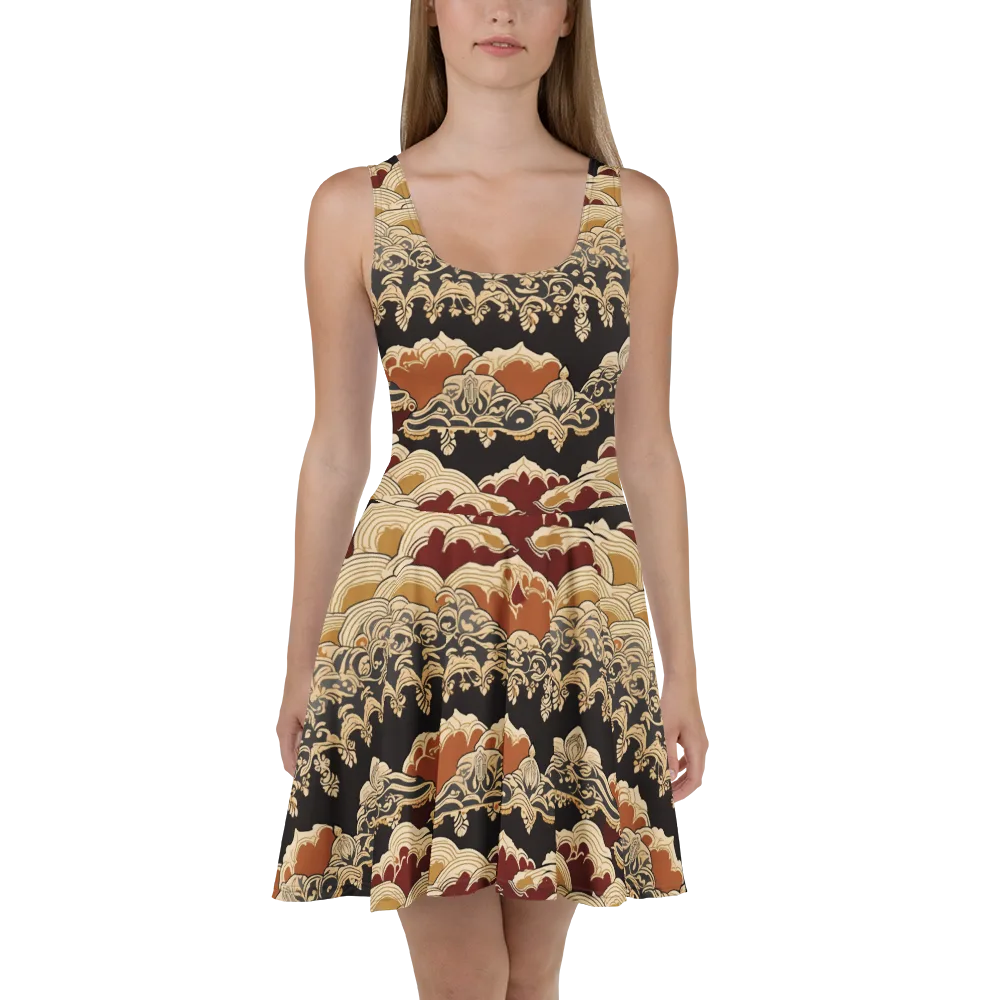 Baroque Tidal Lace on Skater Dress — Front