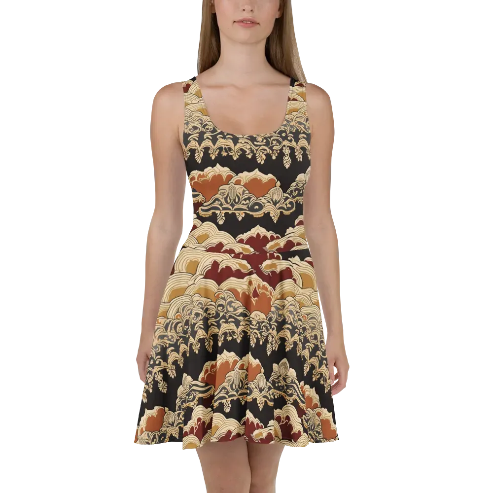 Baroque Tidal Lace on Skater Dress — Front