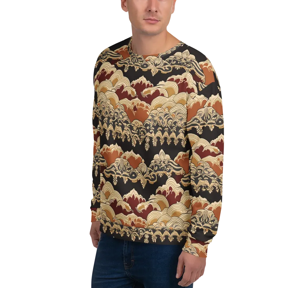 Baroque Tidal Lace on Sweatshirt — Left Front