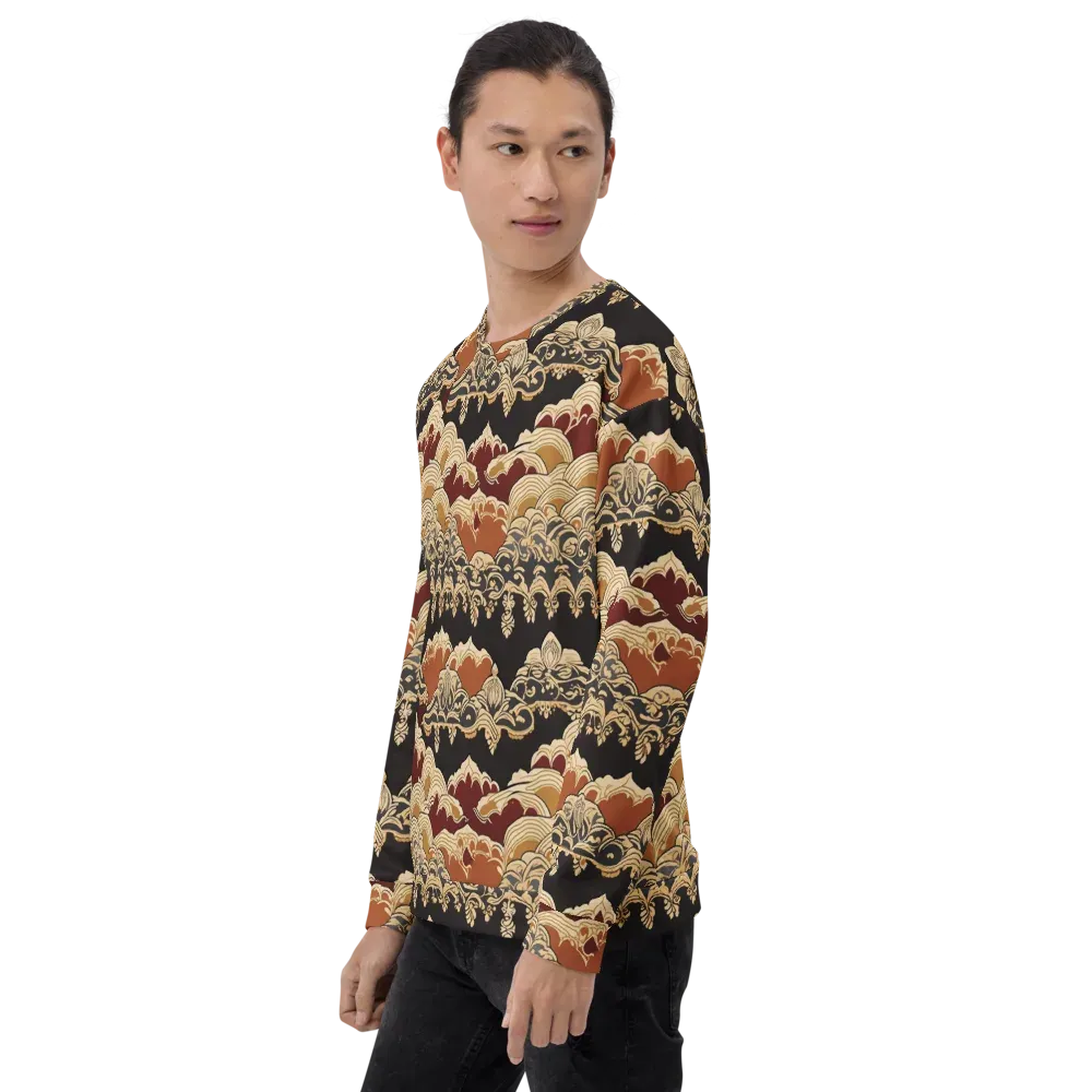 Baroque Tidal Lace on Sweatshirt — Left Front