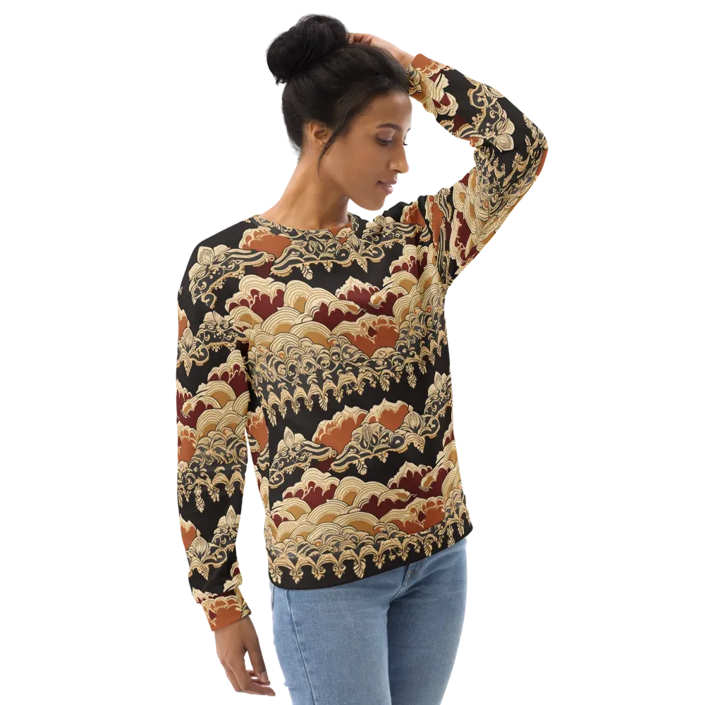 Baroque Tidal Lace on Sweatshirt — Right Front