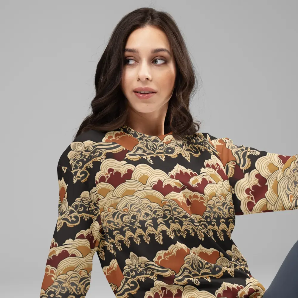 Baroque Tidal Lace on Sweatshirt — Right Front