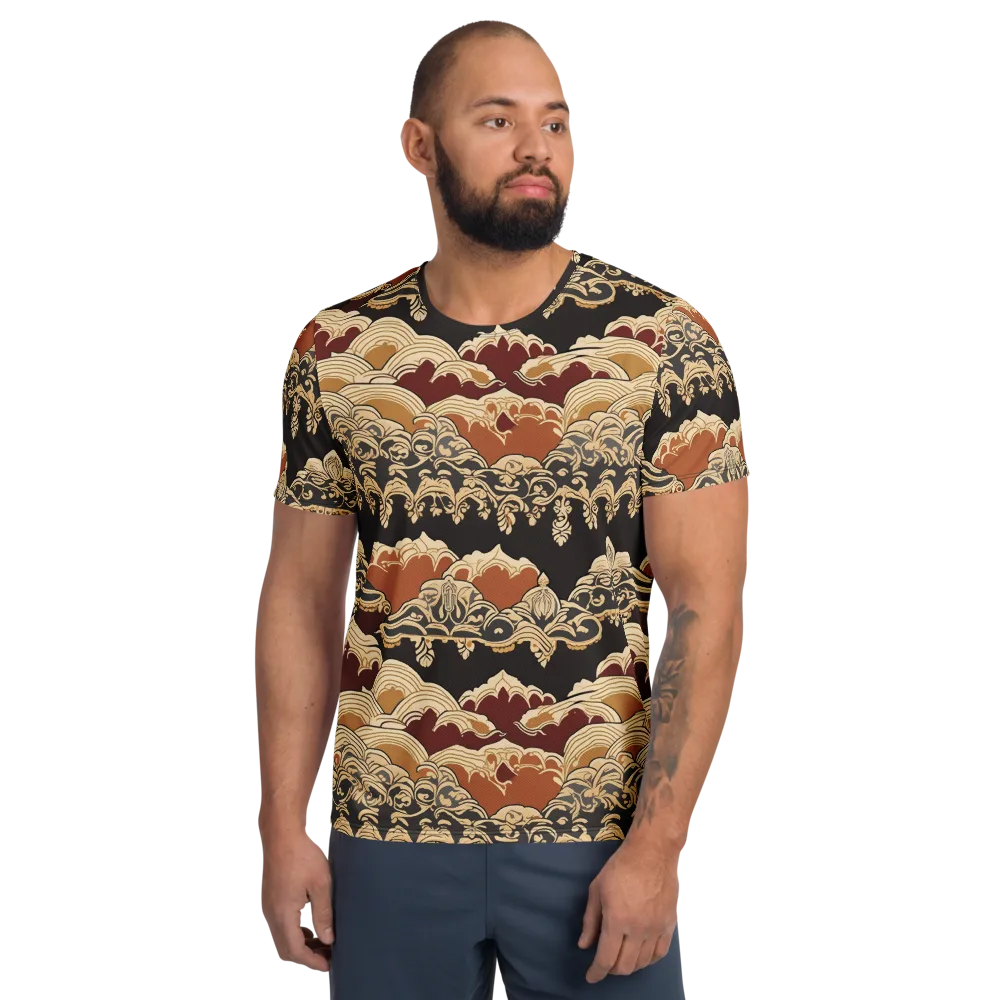 Baroque Tidal Lace on Men's Athletic T-Shirt — Front