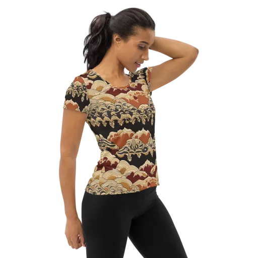 Baroque Tidal Lace on a Women's Athletic T-Shirt