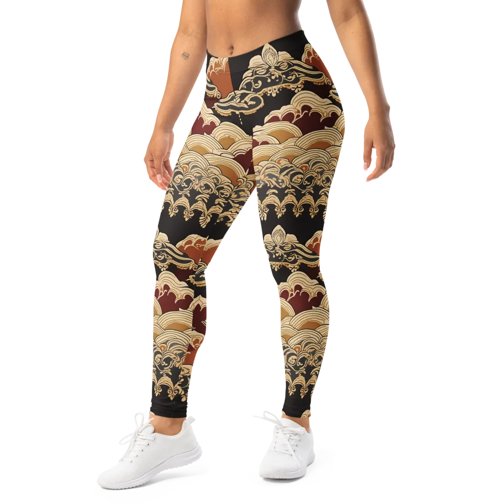 Baroque Tidal Lace on Leggings — Left Front