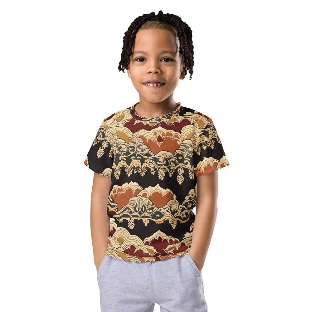 Baroque Tidal Lace on Kids Crew Neck T-Shirt — Front