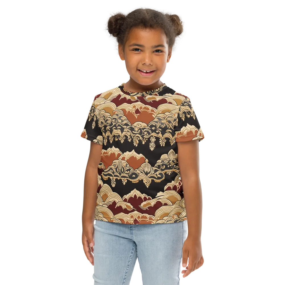Baroque Tidal Lace on Kids Crew Neck T-Shirt — Front