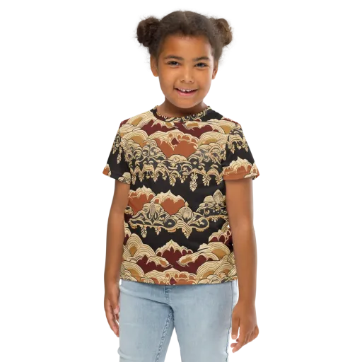 Baroque Tidal Lace on a Kids Crew Neck T-Shirt