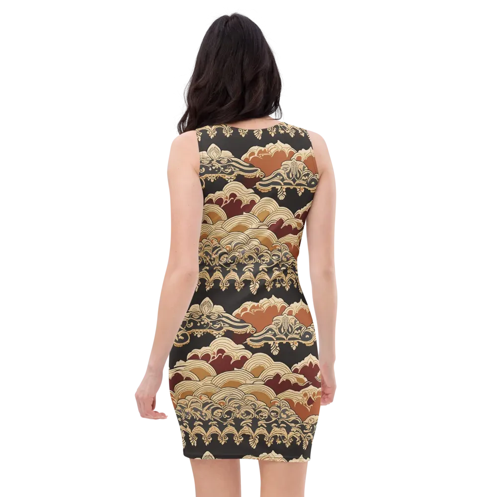 Baroque Tidal Lace on Bodycon Dress — Back
