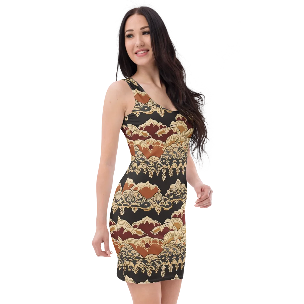 Baroque Tidal Lace on Bodycon Dress — Right Front