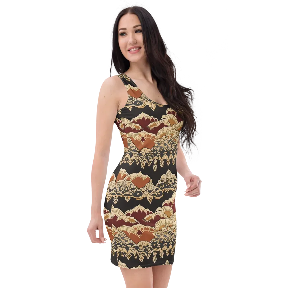 Baroque Tidal Lace on Bodycon Dress — Right Front