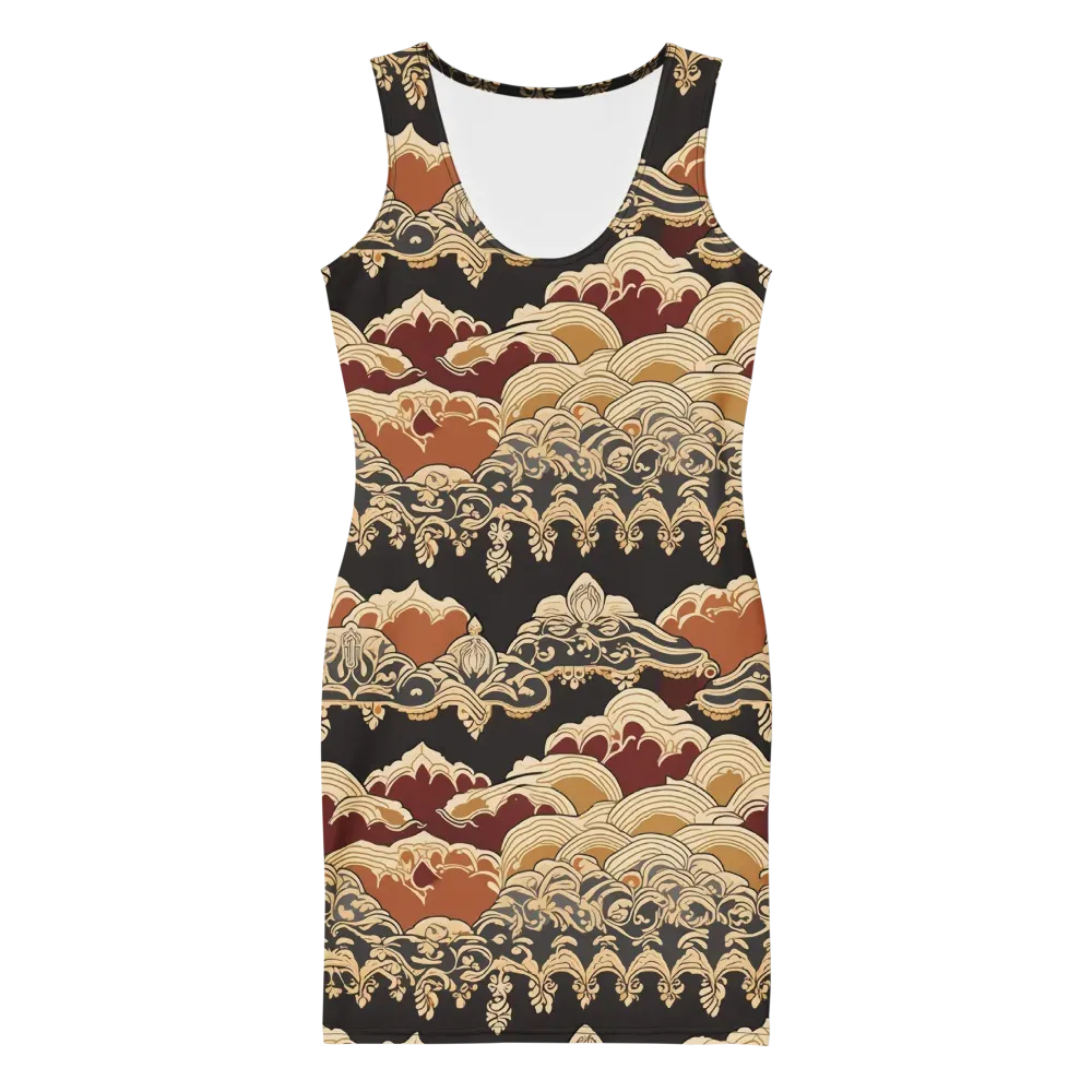 Baroque Tidal Lace on Bodycon Dress — Front