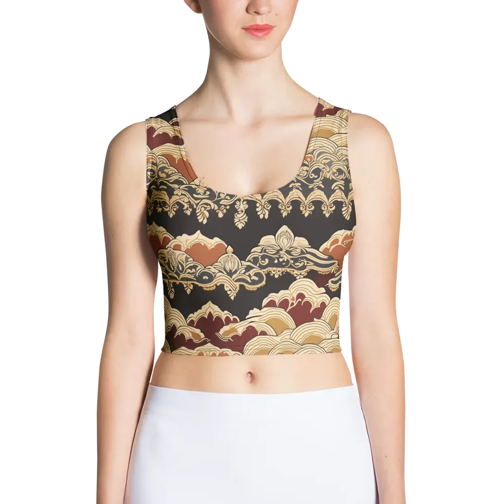 Baroque Tidal Lace on Crop Top — Front