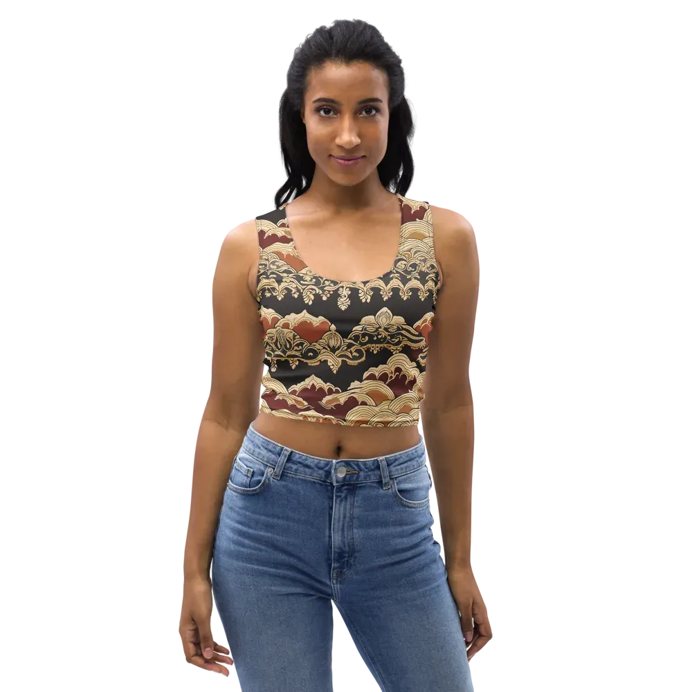 Baroque Tidal Lace on Crop Top — Front