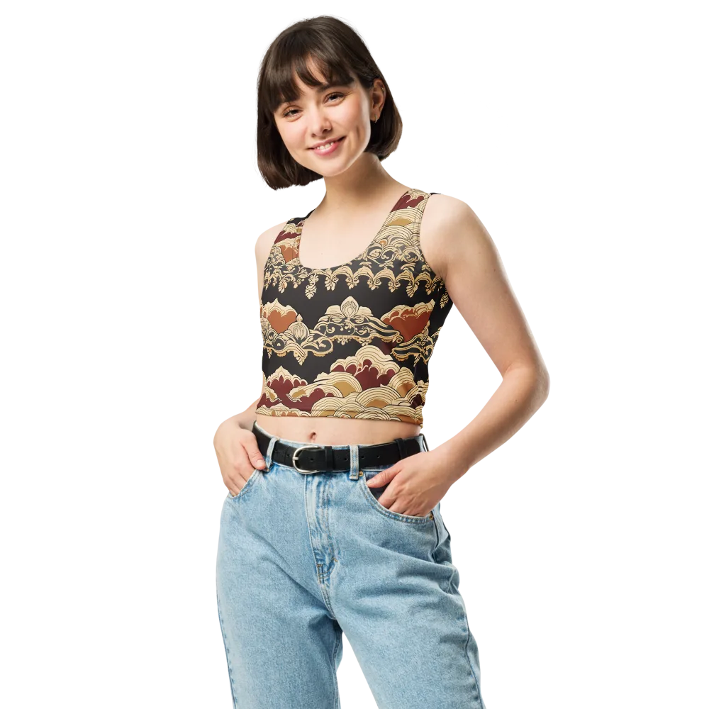 Baroque Tidal Lace on Crop Top — Front