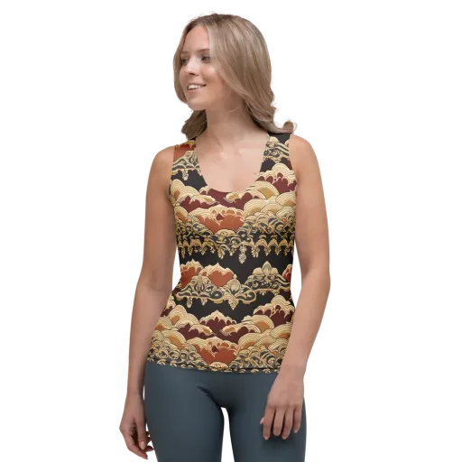Baroque Tidal Lace on a Women's Tank Top