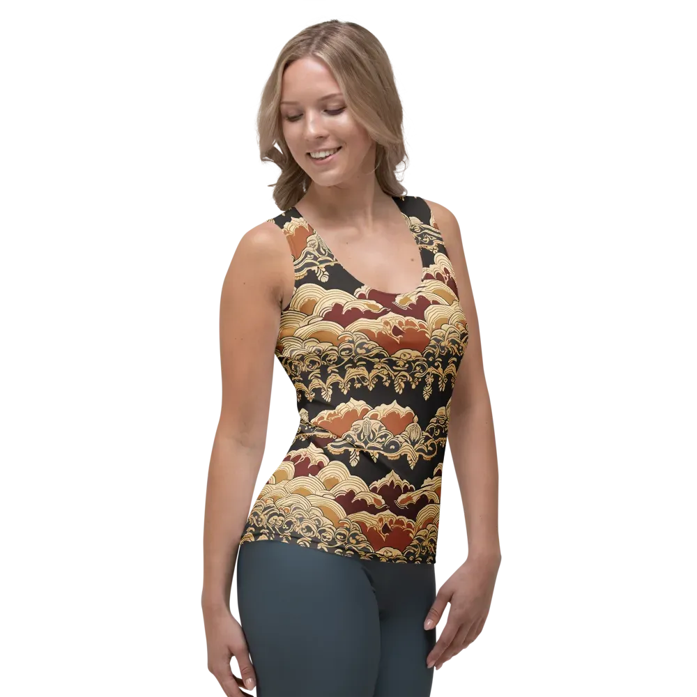 Baroque Tidal Lace on Women's Tank Top — Right Front