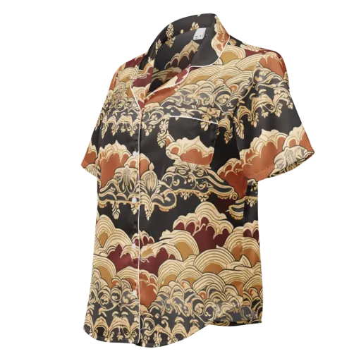 Baroque Tidal Lace on a Women's Short Sleeve Pajama Top