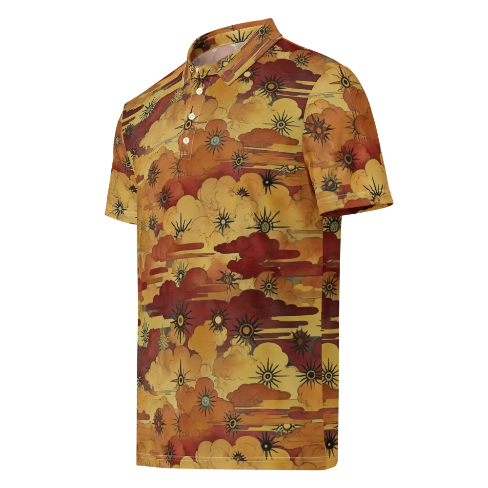 Solar Cloud Atlas on Men's Slim Fit Polo Shirt — Left Front
