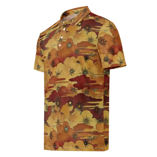 Solar Cloud Atlas on a Men's Slim Fit Polo Shirt