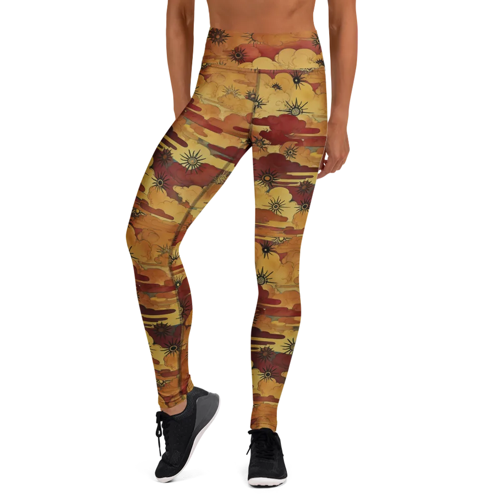 Solar Cloud Atlas on Yoga Leggings — Front