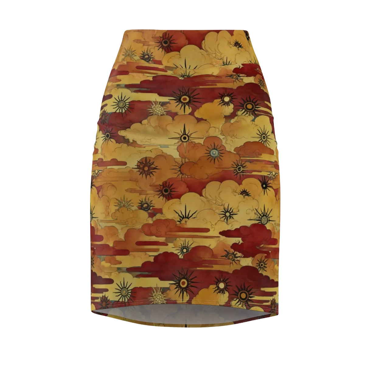Solar Cloud Atlas on Pencil Skirt — Front