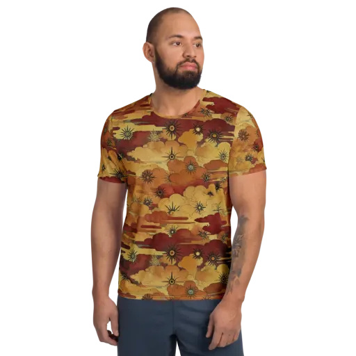 Solar Cloud Atlas on a Men's Athletic T-Shirt