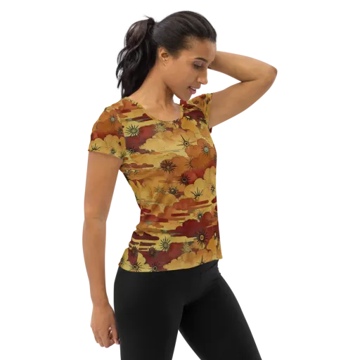 Solar Cloud Atlas on a Women's Athletic T-Shirt