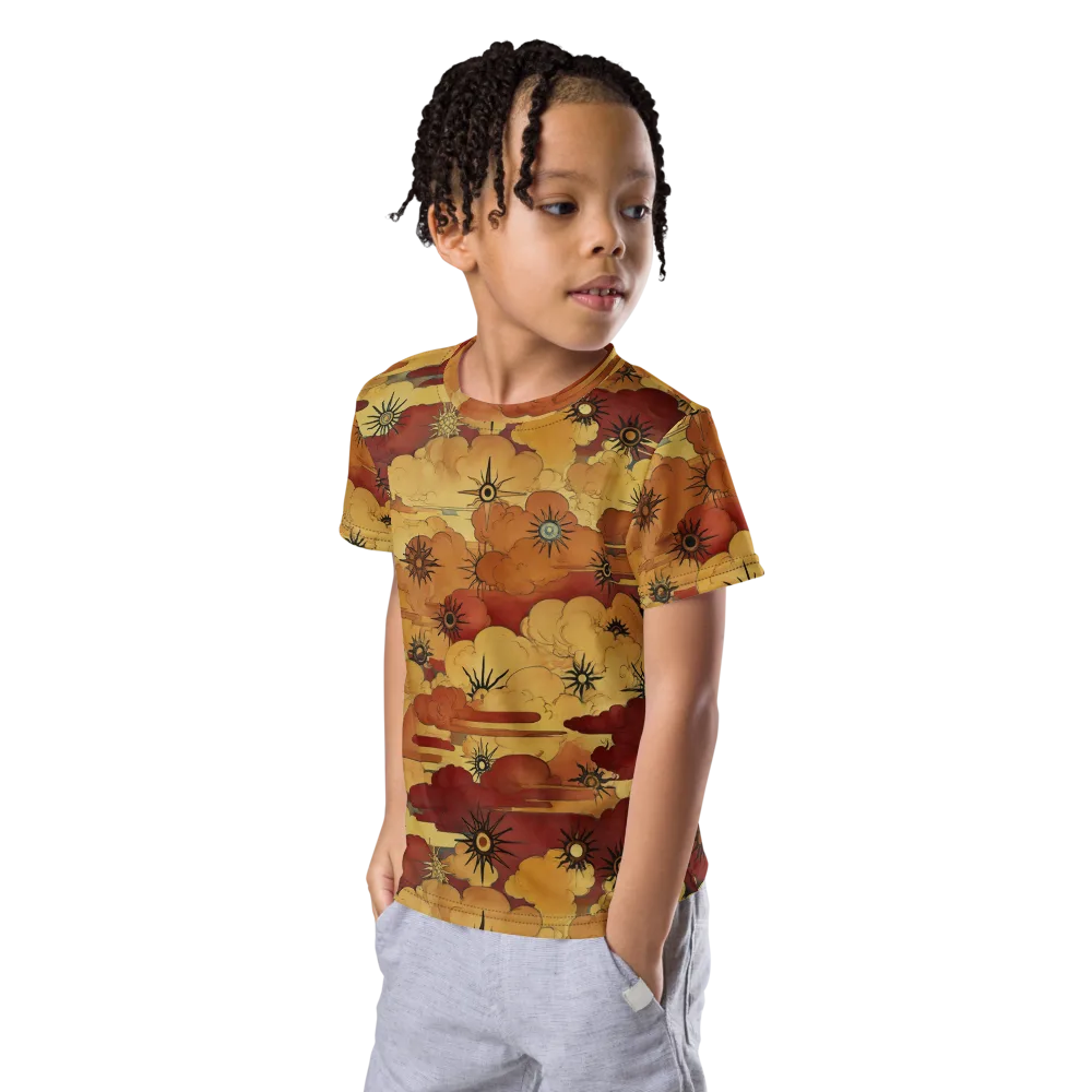 Solar Cloud Atlas on Kids Crew Neck T-Shirt — Left Front