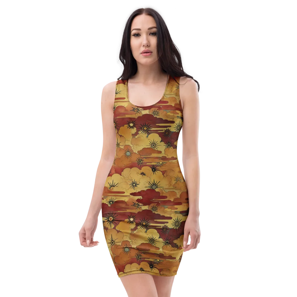 Solar Cloud Atlas on Bodycon Dress — Front