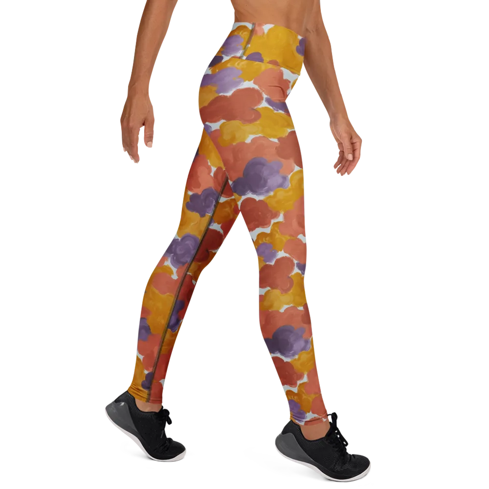 Melted Marigold on Yoga Leggings — Right