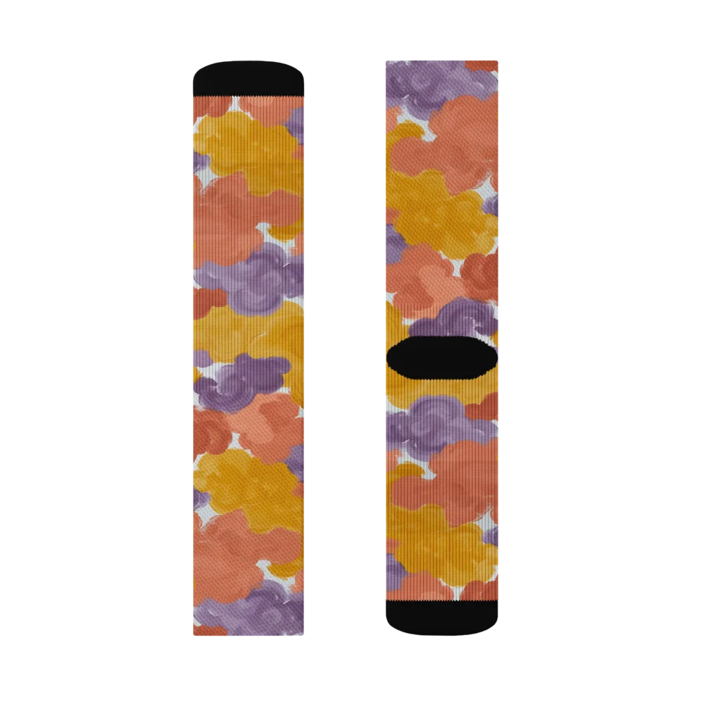 Melted Marigold on Socks — Right Sock
