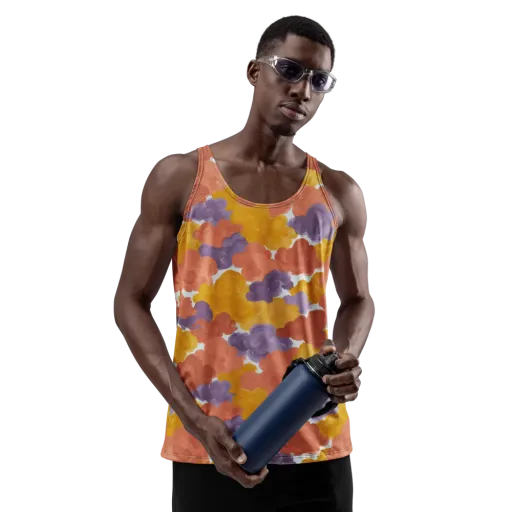 Melted Marigold on a Men's Tank Top
