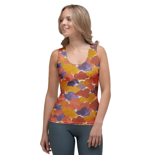 Melted Marigold on a Women's Tank Top