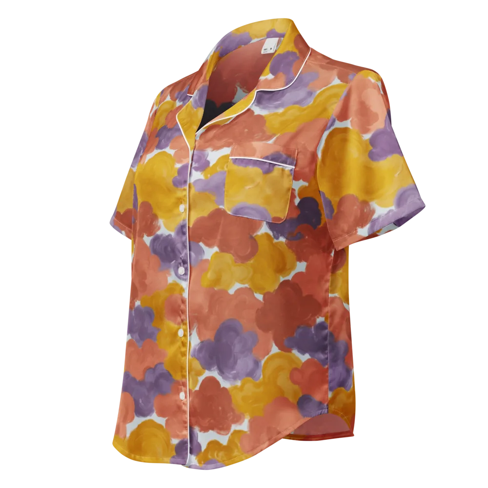 Melted Marigold on Women's Short Sleeve Pajama Top — Left Front