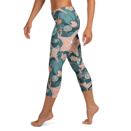 Seashell Reverie on a Capri Leggings
