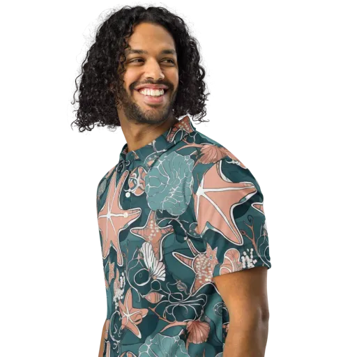 Seashell Reverie on a Men's Slim Fit Polo Shirt